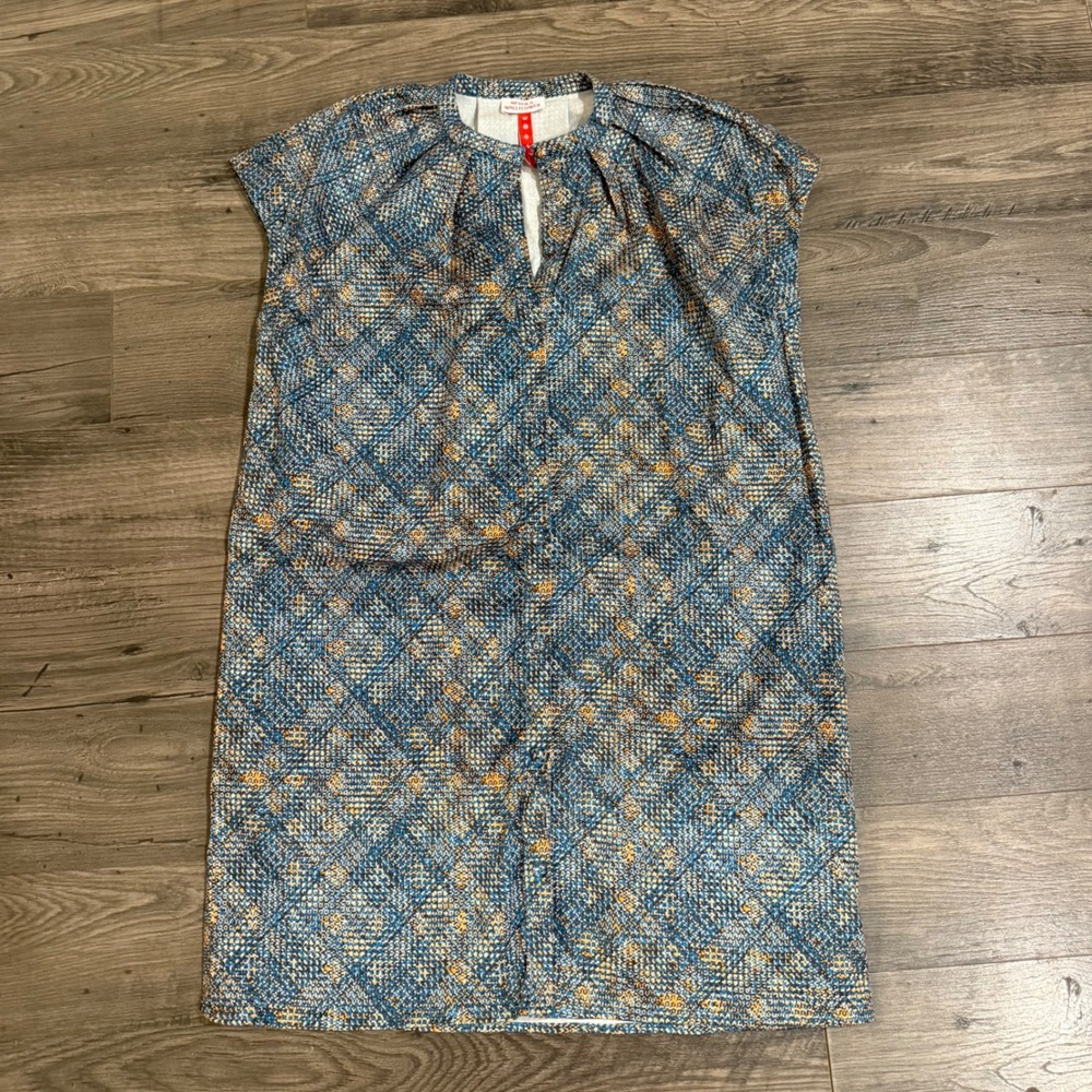 Never A Wallflower Limelight Short Dress Pixel Plaid Blue Orange Small‎ NWT
